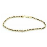 14kt Gold Large Rope Twist 8" Bracelet