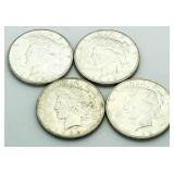 (4) 1922 Silver Peace Dollars