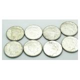 (8) 1923-S Silver Peace Dollars
