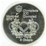 1974 Royal Mint  Montreal Olympic $5 Silver