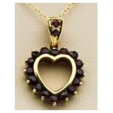 14kt Gold 1/2 ct Genuine Ruby Heart Pendant