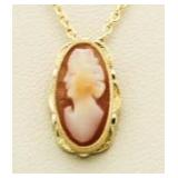 10kt Gold Vintage Cameo Pendant