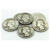 (6) Washington Silver Quarters