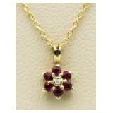 14kt Gold Genuine Ruby Pendant