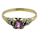 10kt Gold Antique Pink Sapphire Solitaire Ring