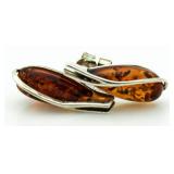 Vintage Baltic Amber Teardrop Earrings