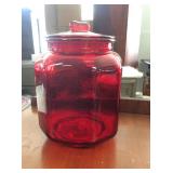 Ruby Red Peanut Jar
