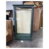 Green Lighted Cuiro Cabinet w/ Glass Shelves