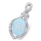 Oval-Marquise Fire Opal Designer Pendant
