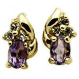 Genuine Amethyst Fashion Earrings