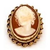 10kt Gold Vintage Cameo Pendant