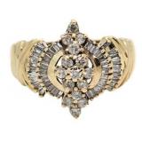 14kt Gold 1.00 ct Baguette & Round Diamond Ring