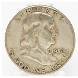 1956 Type 1 Franklin Silver Half Dollar