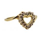 14kt Gold 1/4 ct Diamond Heart Ring