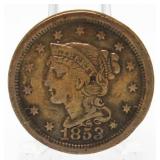 1853 Braided Hair Large Cent