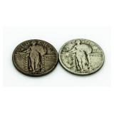 (2) 1925 & 1926 Standing Liberty Silver Quarters