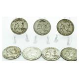 1957-1963 Franklin Silver Half Dollar Set (7)