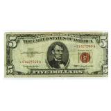 1963 Red Seal $5 Bank Note *Star Note