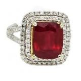14kt Gold 9.11 ct Ruby & Diamond Ring