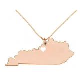 Rose Goldtone Kentucky Cut-Out Shape Necklace
