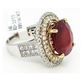 14kt Gold 17.11 ct Ruby & Diamond Ring