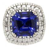 14kt Gold 13.51 Sapphire & Diamond Ring