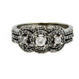 14kt Gold 1.00 ct Past Present Future Diamond Ring