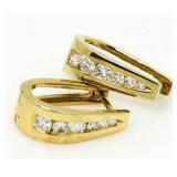 14kt Gold Brilliant 1/2 ct Diamond Hoop Earrings