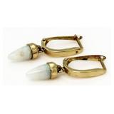 14kt Gold Natural Opal Spike Earrings