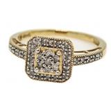 10kt Gold Cushion Pave