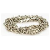 High Quality 36" Sterling Silver Figaro Necklace