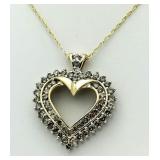 10kt Gold Beautiful 2.00 ct Diamond Heart Necklace