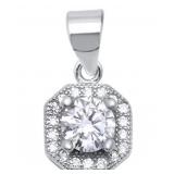Cushion Cut 1.00 ct White Topaz Designer Pendant