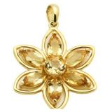 Golden Citrine 3.00 ct Flower Pendant