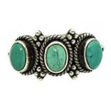 Vintage Turquoise 3 Stone Designer Ring