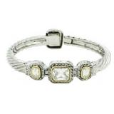 Beautiful White Topaz Fashion Cuff Bracelet