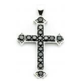 XX-Large Black Macrasite Cross Pendant