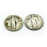 (2) 1925 & 1926 Standing Liberty Silver Quarters