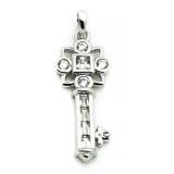 White Topaz Key Pendant