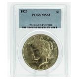 1923 MS63 Peace Silver Dollar