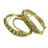 Peridot 2.00 ct Double Hoop Earrings