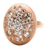 Rose Gold Large White Topaz Party Ring