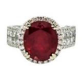 14kt Gold 8.46 ct Ruby & Diamond Ring
