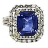 14kt Gold 9.71 ct Sapphire & Diamond Ring