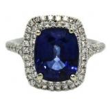 14kt Gold 6.28 ct Sapphire & Diamond Ring
