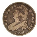 1828 Capped Bust Silver Half  Dollar