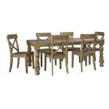 Ashley d659 Solid Wood Ext Table & 6 Chairs