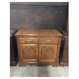 Broyhill Solid Oak Flip Top Server