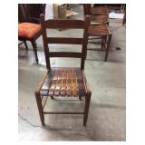 Antique Oak Slat Bottom Chairs