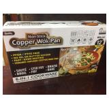 12Non Stick Copper Wok Pan 6 in 1 Cookware